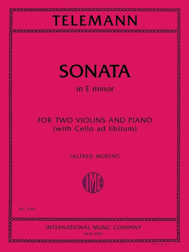 Sonata E Minor (Cello Ad Libitum)